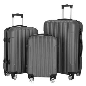 3-in-1 Multifunctional Large Capacity Traveling Storage Suitcase Luggage Set Dark Gray (Option: as picture)