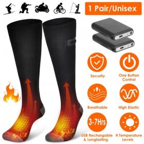 Electric Heated Socks for Men Women Battery Powered Heated Socks Rechargeable Feet Warmer with 4 Temperature Levels Indoor Outdoor Machine Washab (Option: as picture)